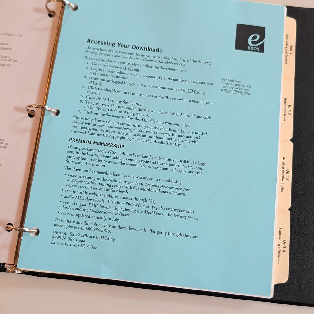 Teaching Writing Structure & Style, Student Resource Notebook, Classical - Picture 5 of 8